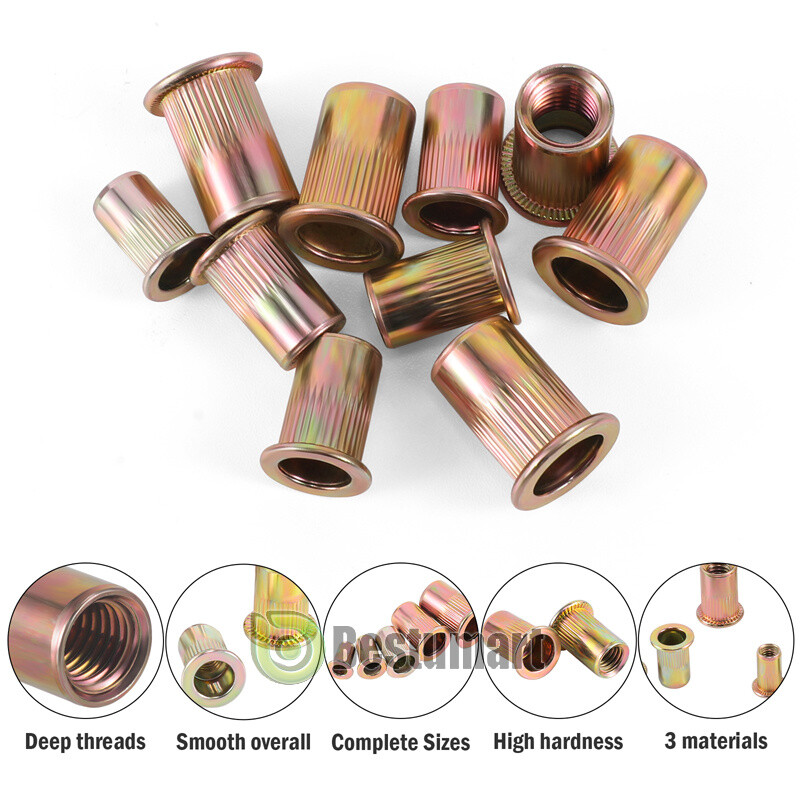 120pcs Rivet Nut Kit Rivnut Gun Nut Setter Thread Setting Nutsert Tool Metri+Box