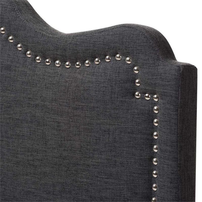 Baxton Studio Nadeen Fabric Upholstered Full Headboard in Dark Gray
