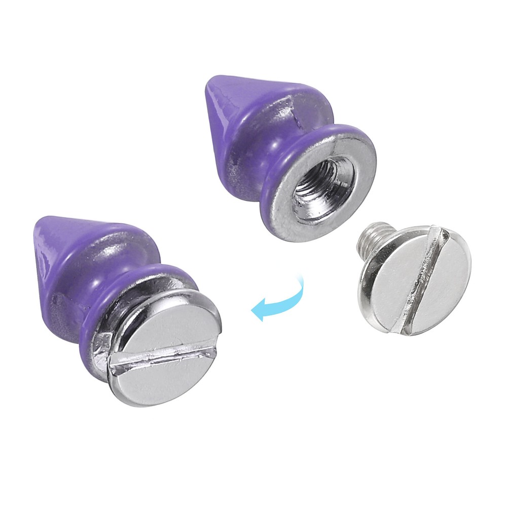 20Sets Cone Spike Stud Rivet, 8x12mm Tree Studs and Spikes (Light Purple)