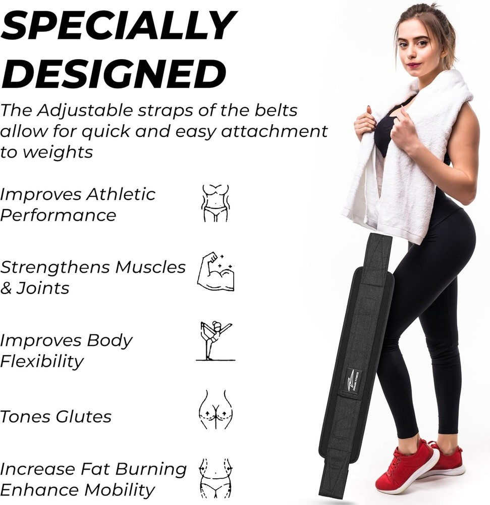 Hip Thrust Belt - Heavy duty, Comfortable, Adjustable hip belt for...(450 lbs)..