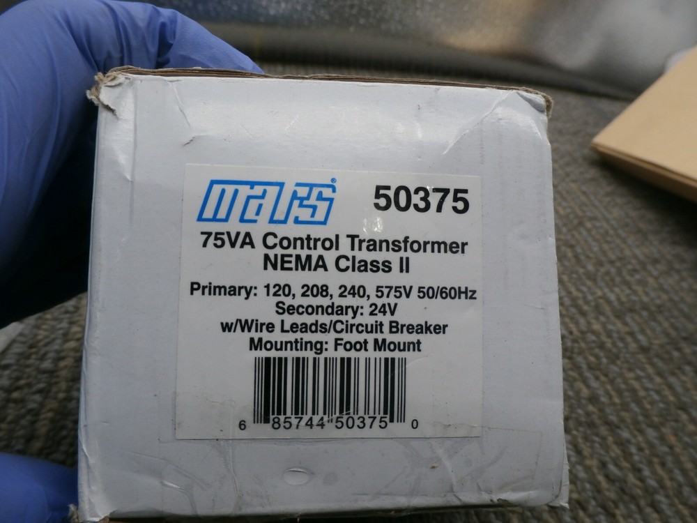 New Mars 50375 75VA Control Transformer NEMA Class II