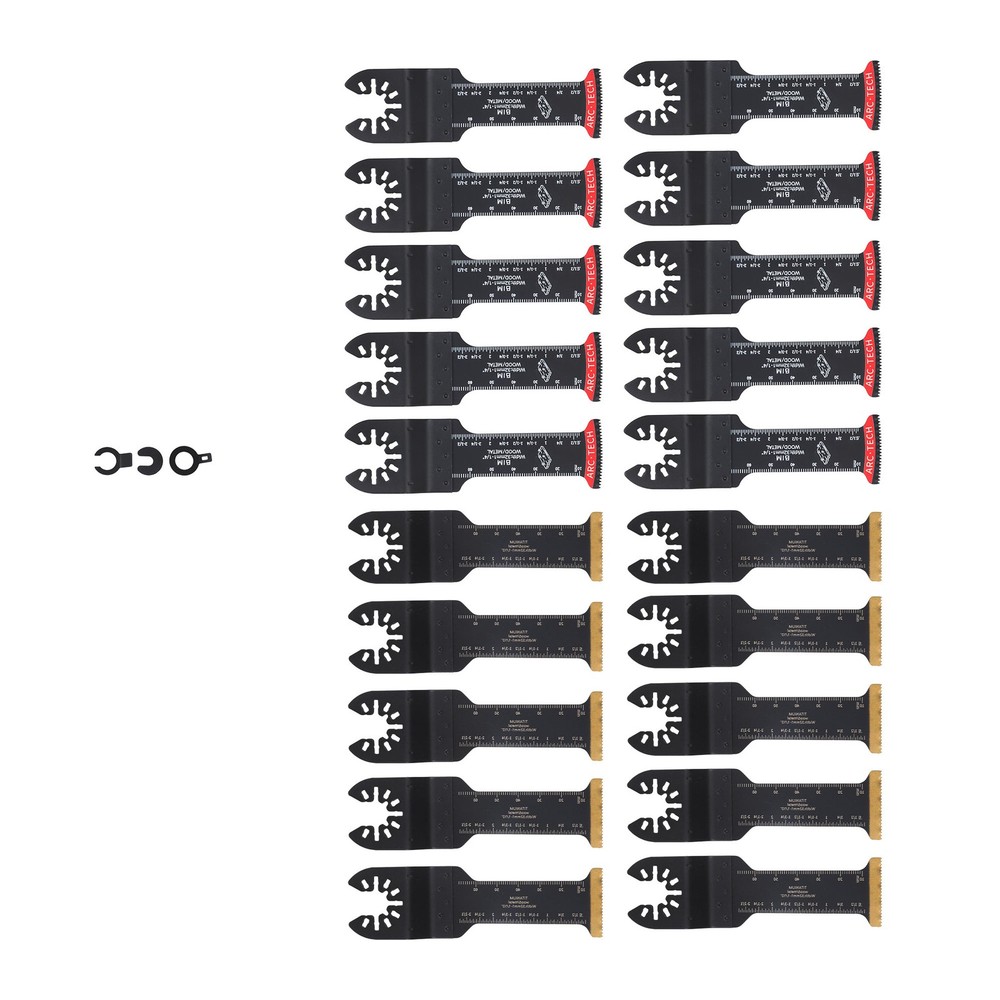20 Pcs Extra Long Titanium Oscillating Tool Blades Curved Edge Multitool Blades