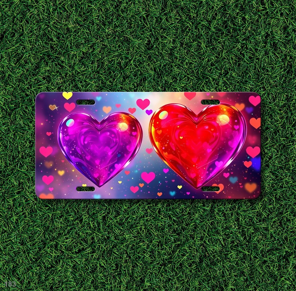 Bold Hearts License Plate Your Text Front Plate Special Gift