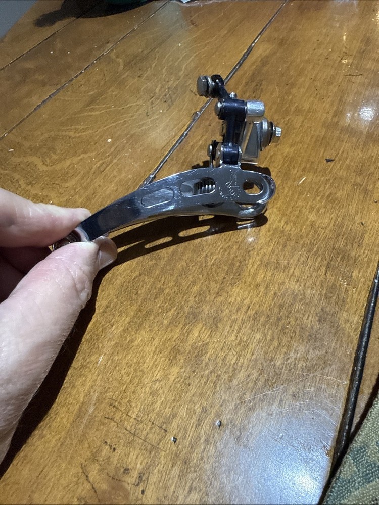 Vintage Campagnolo Super Record Front Derailleur 3 Hole Braze-On Bottom Pull