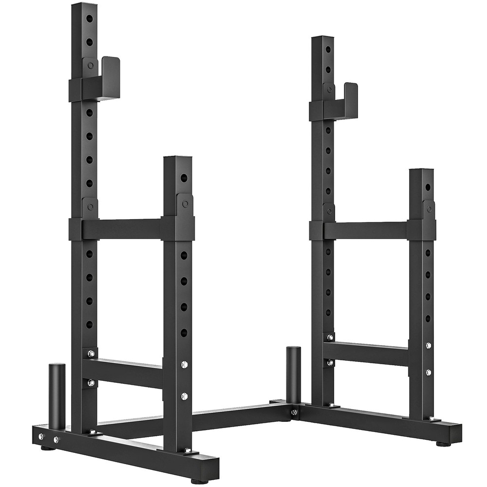 Adjustable Squat Rack, 660lbs Multi-Functional Bench Press Rack, Black