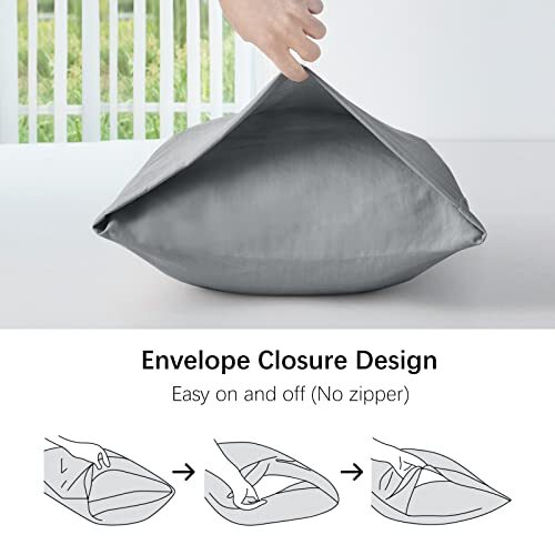 Super Soft Pillowcase - Washed Microfiber Lightweight Body (20" x 54") Gray