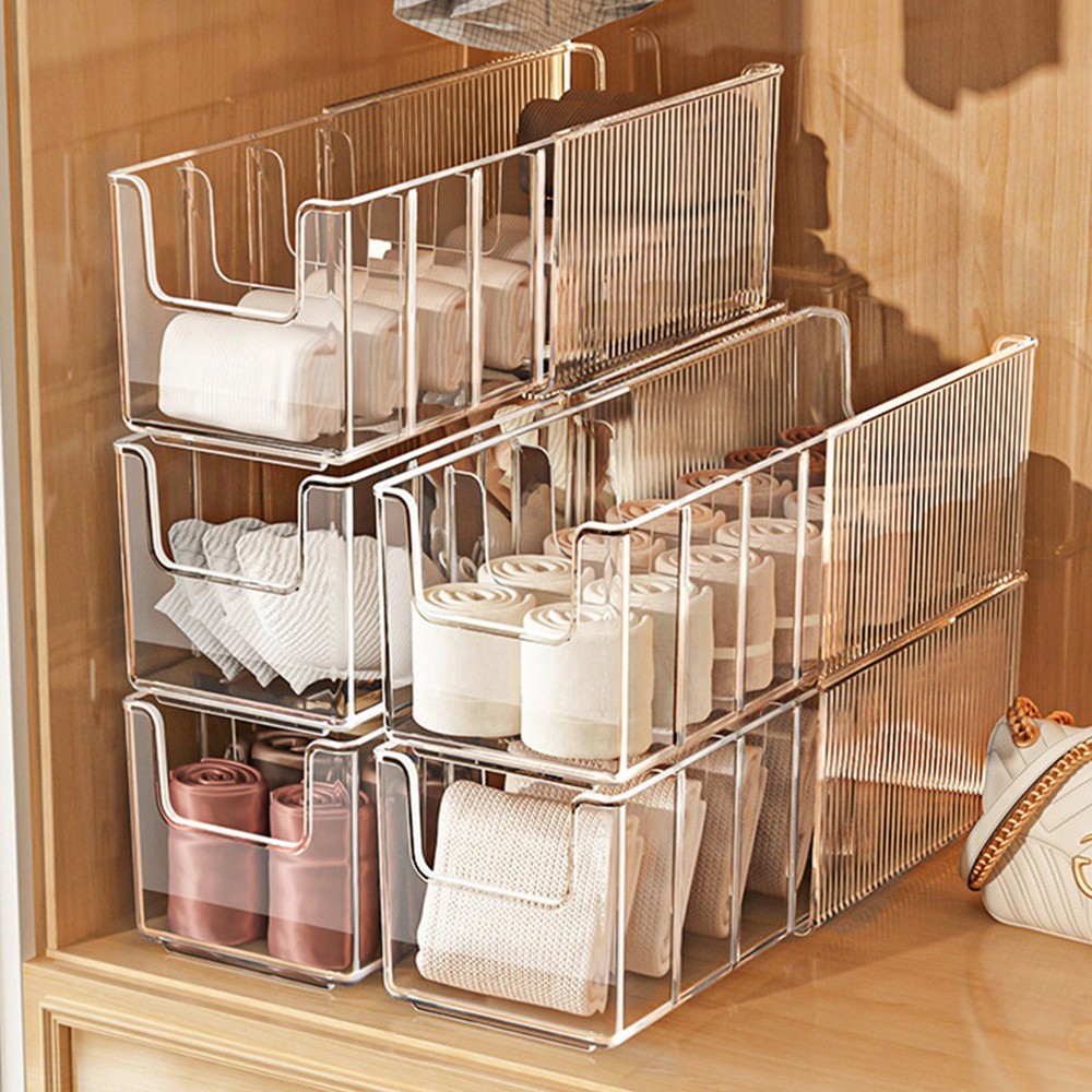 Acrylic Belt & Tie Organizer Multi-Compartment Clear Display Case Storage Holder