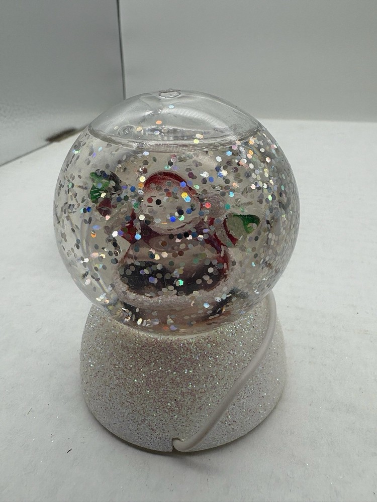 Snowman Santa Snow Globe Plug In