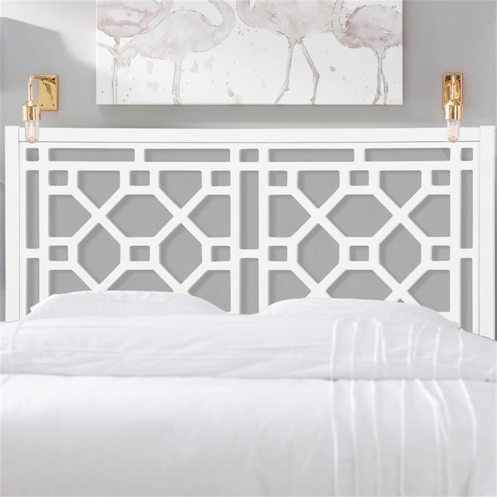 Comfort Pointe Thomas Chippendale White Wood Headboard - King