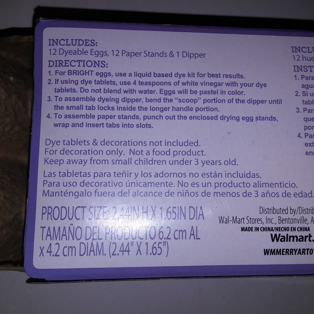 Set of 36 Easter Eggs Solid White for Decorating Includes Paper Stands & Dipper