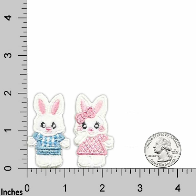Bunny Patches (4-Pack) Easter Embroidered Iron on Patch Appliques
