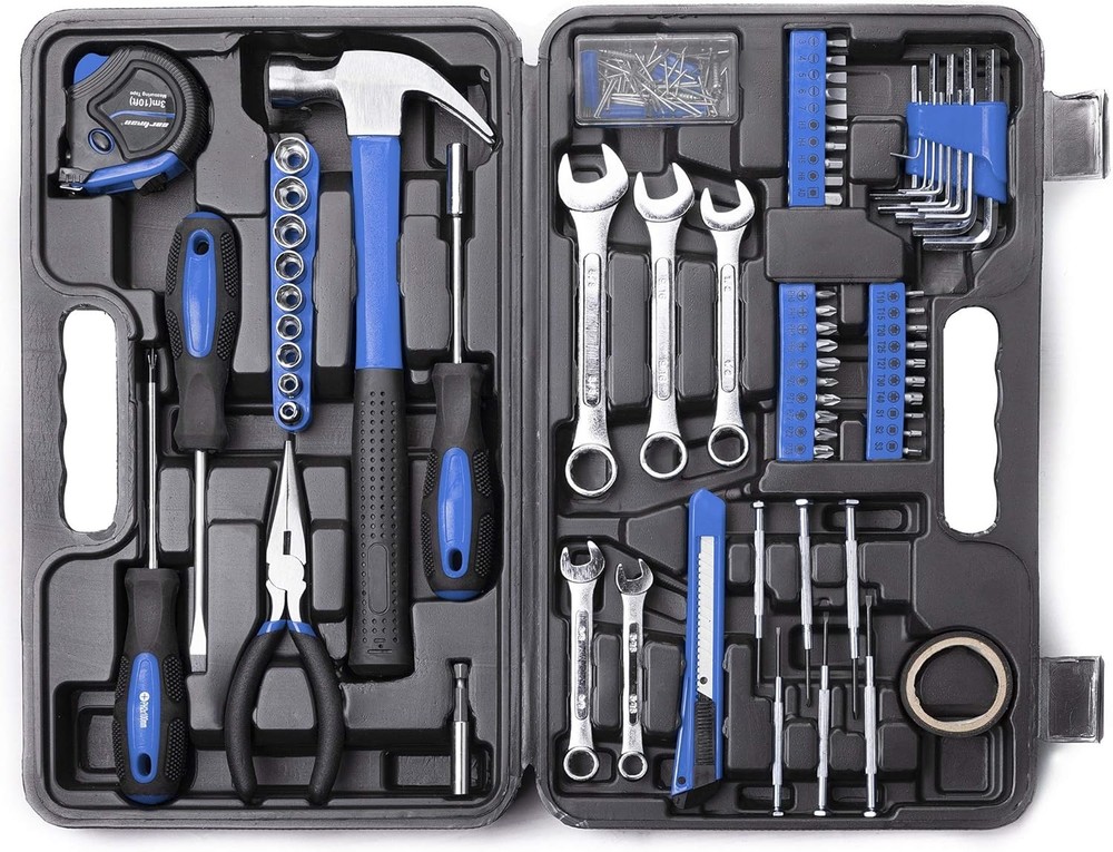 148Piece Tool Set General Household Hand Tool Kit with Plastic Toolbox