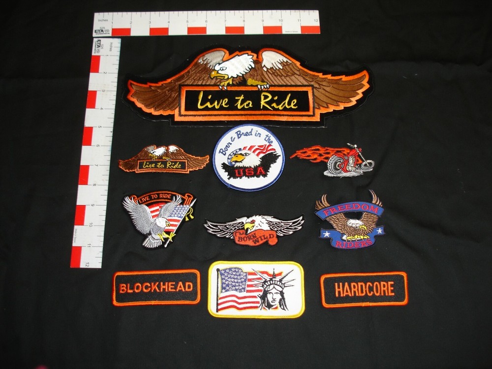 Motorcycle, Biker Patch set 10 patches in this set