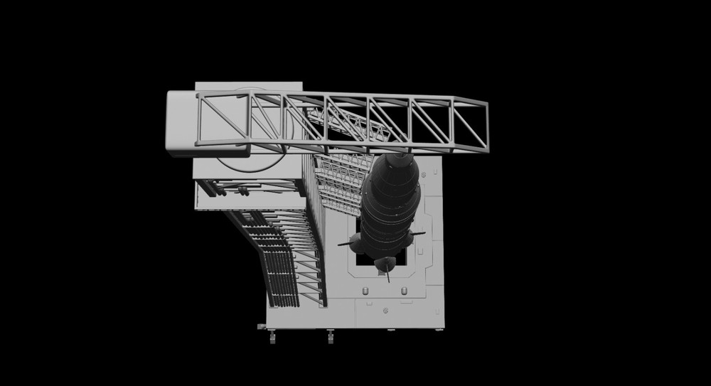 Saturn V Rocket and Launch Pad Apollo 3D model, file STL OBJ for 3D Printer