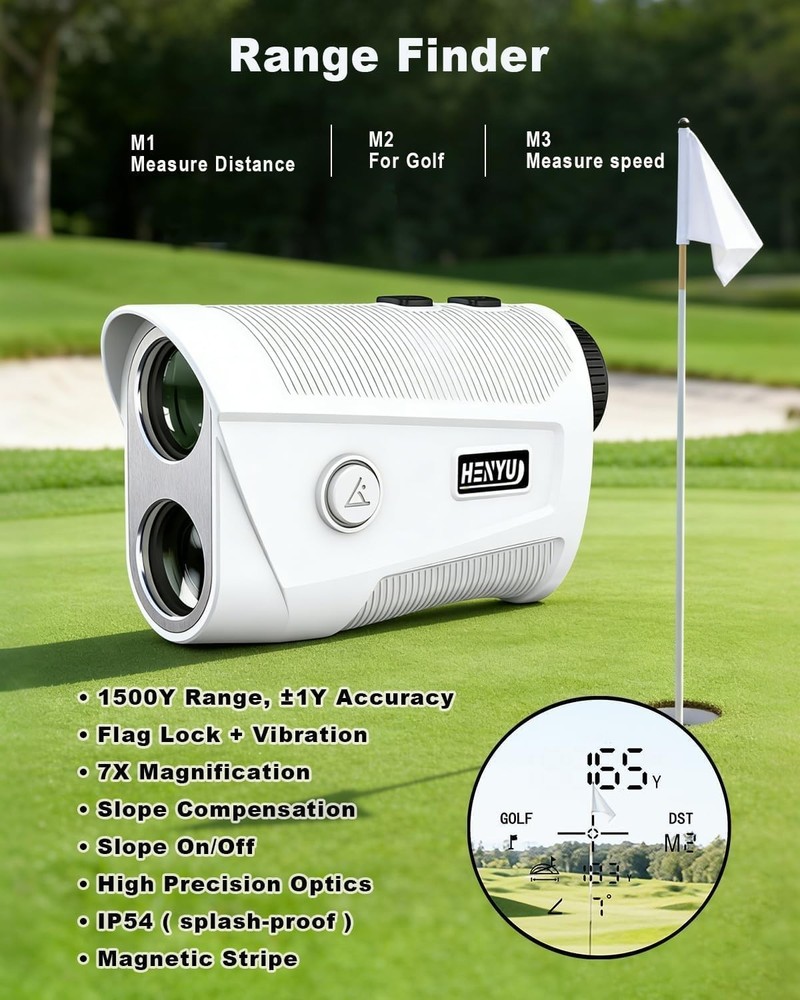 Versatile 1500 Yard Golf Rangefinder with Slope Compensation Technology