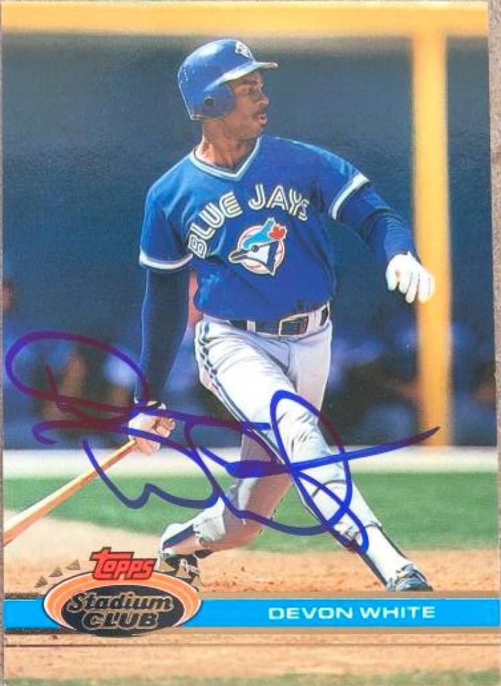 Devon White Autographed 1991 Stadium Club #444