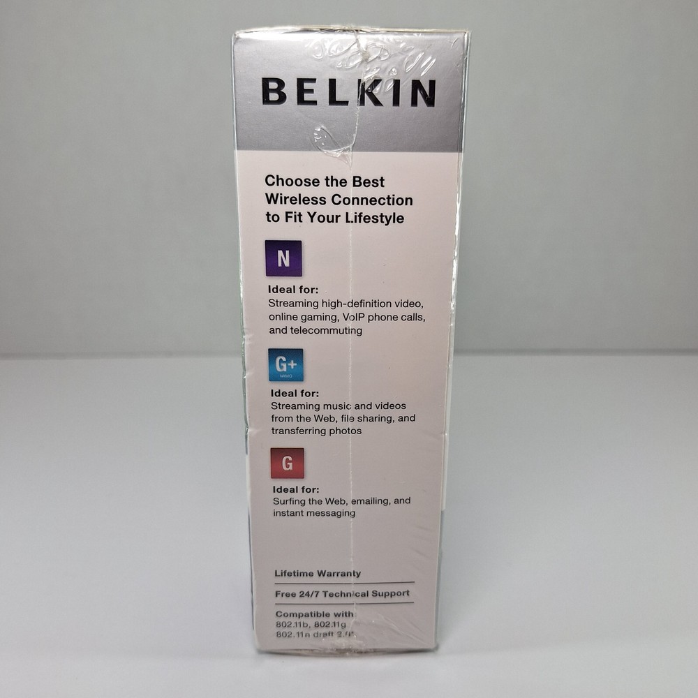 Belkin N Wireless USB Network Adapter Enhanced Speed & Coverage F5D8053