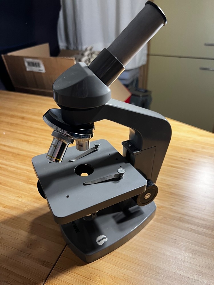 old PHYWE Microscope in wooden box - Made in Germany