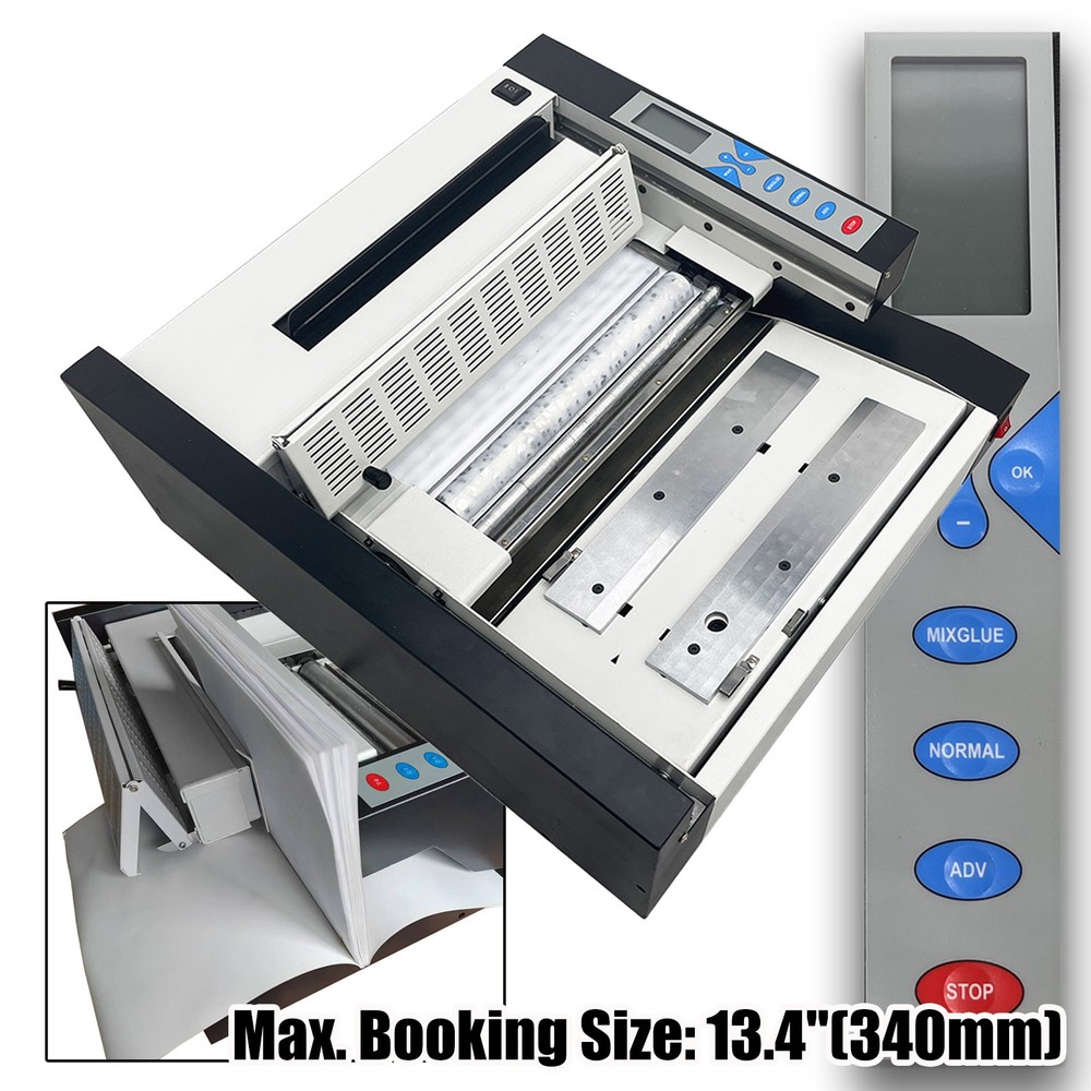 Electric Hot Melt Gluing Binding Machine w LCD Display & Fault Detection System
