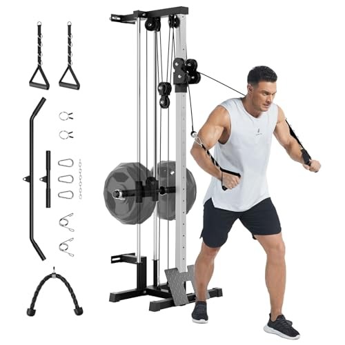 Wall Mount Cable Station, LAT Pulldown Machines with 19 Positions Dual Pulley