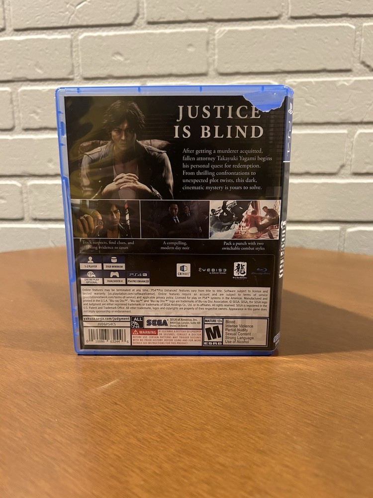 Judgment (CASE ONLY NO GAME) PlayStation 4 PS4