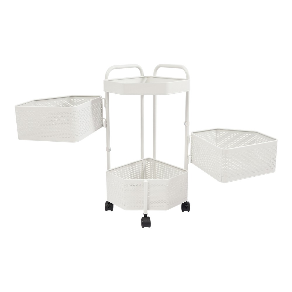 Rotating Storage Shelves Rack, 3-Tier Removable Basket Shelf Organizer