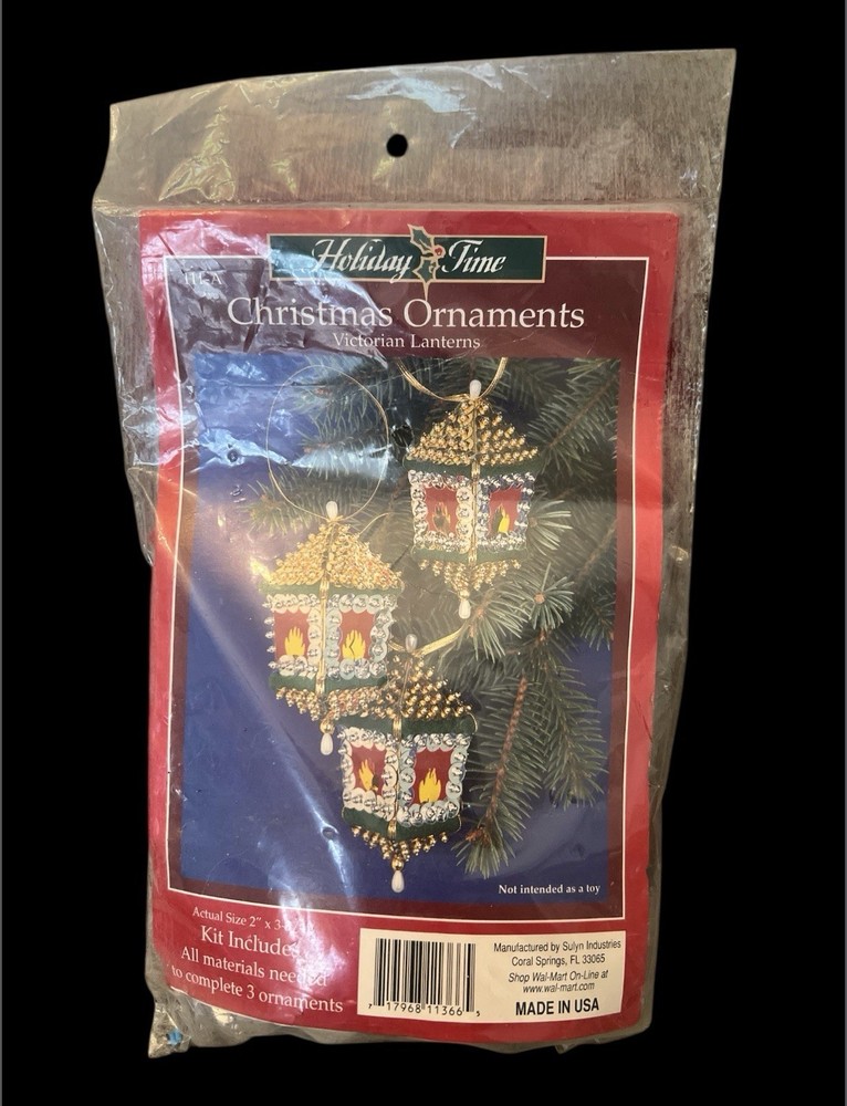 Sulyn 111-A Victorian Lantern Ornament Kit Sequins and Pins Makes Three