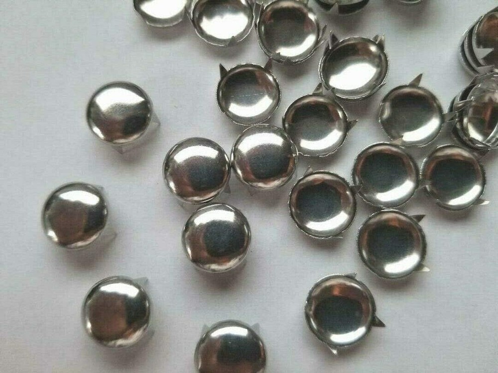 CraftbuddyUS 100pcs 12mm Silver Round Dome Studs, DIY