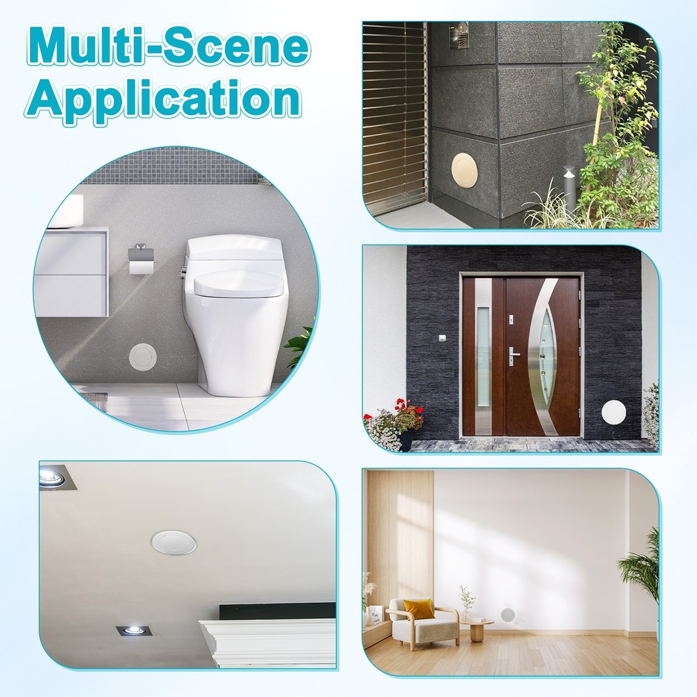 2-Pack Access Panel for Drywall, 3x3 Inch Round Plastic Removable [White]