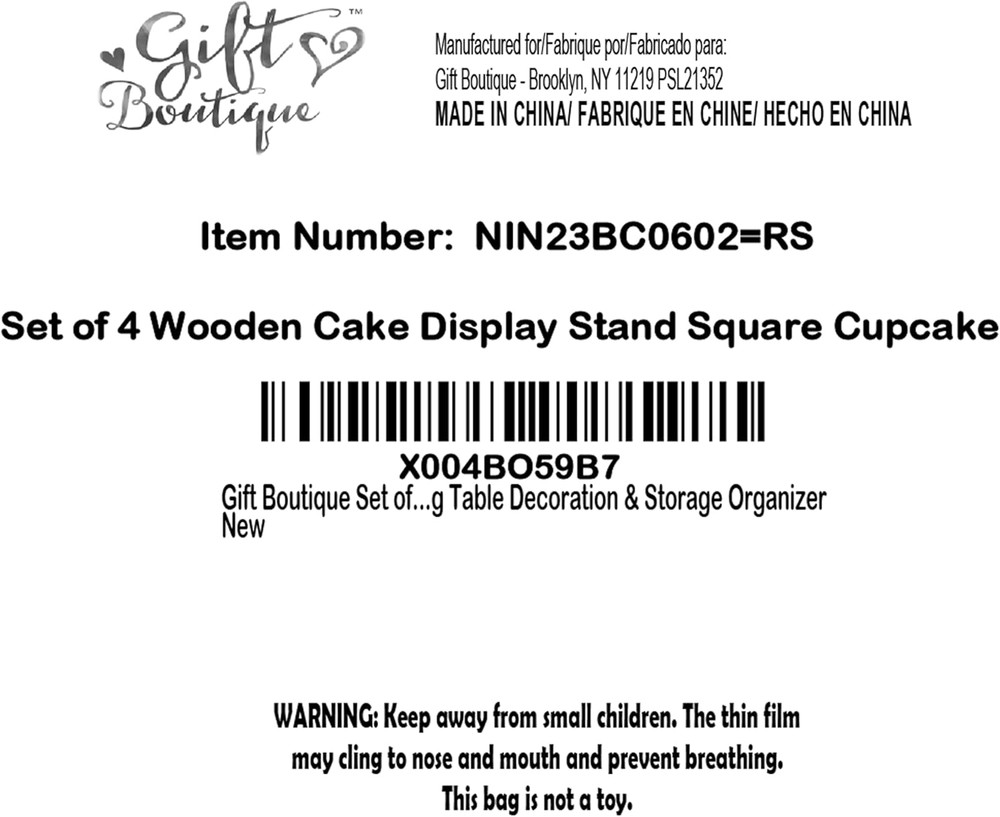 Wooden Buffet Risers Set - Rustic Display Stands for Cakes & Desserts (4 Sizes)