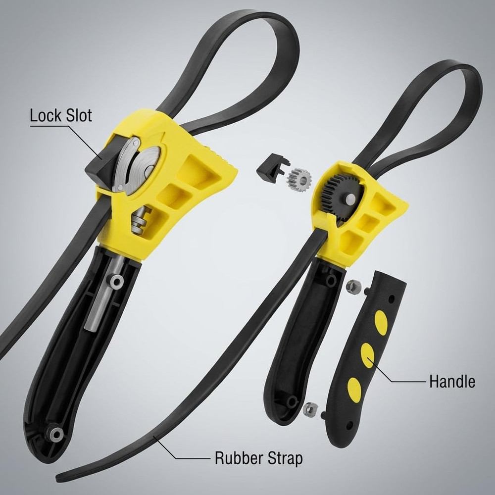 Adjustable Rubber Strap Wrench Set 24" & 19.7" – Multi-Purpose Grip Tool for ...