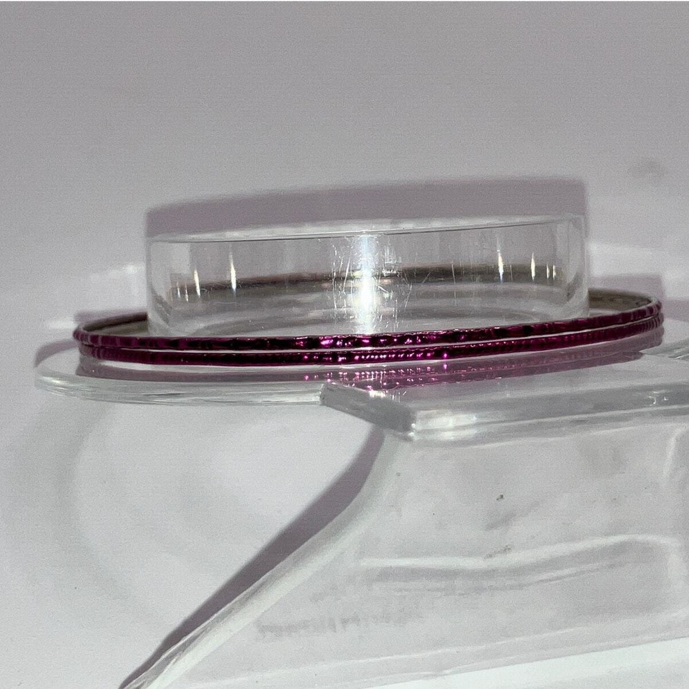 2 Purple Thin Textured 2 5/8" Bangle Bracelets!