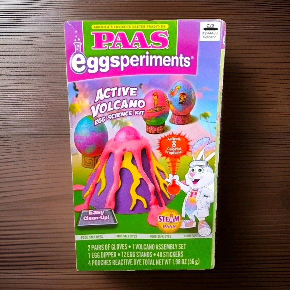 Paas Eggsperiments Active Volcano Egg Dyeing Decorating Kit New