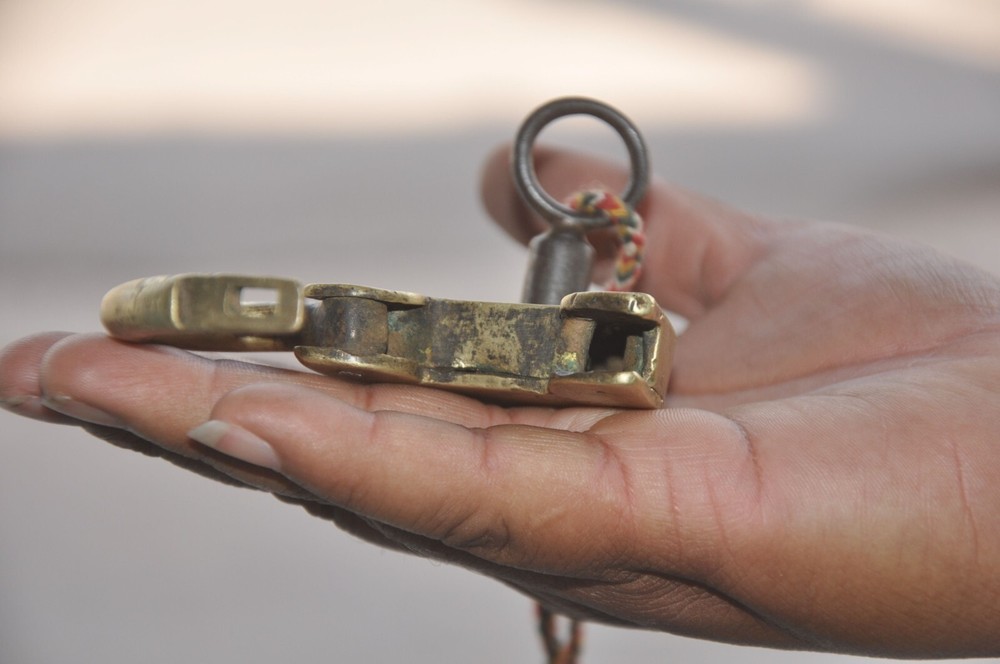 Vintage Unique Shape Brass Fine Handcrafted Unique Shape Padlock