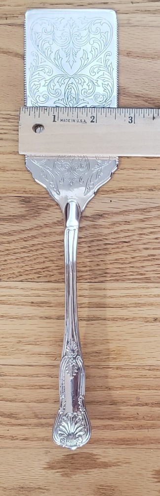 1970s silver plate wedding cake server/knife 11.5"x2.5" Engraved Silverplated