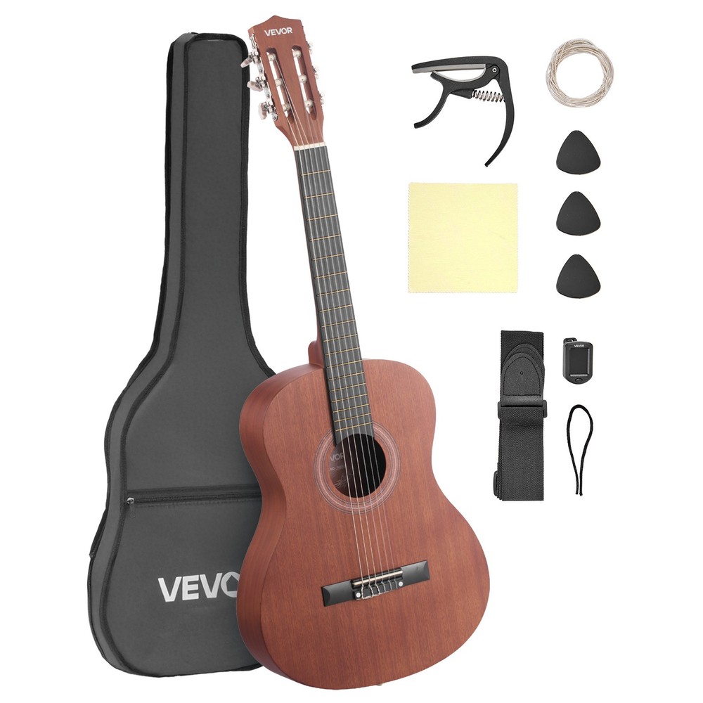 VEVOR Classical Guitar 36 in Guitar Beginner Starter Kit Nylon Strings Natural
