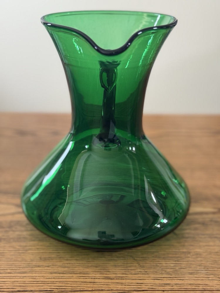 Forest Green Depression Glass Pitcher