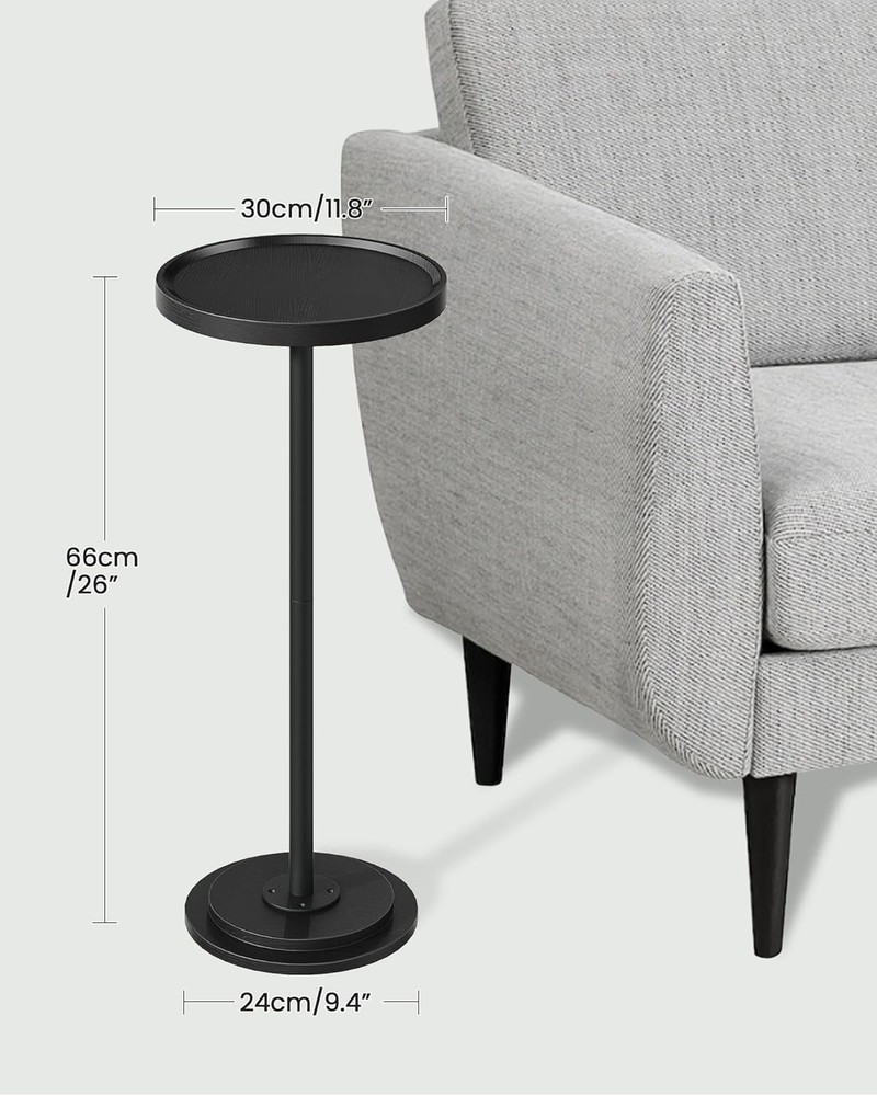 Small Round Side Table Drink Table Small Spaces Pedestal Cocktail Table