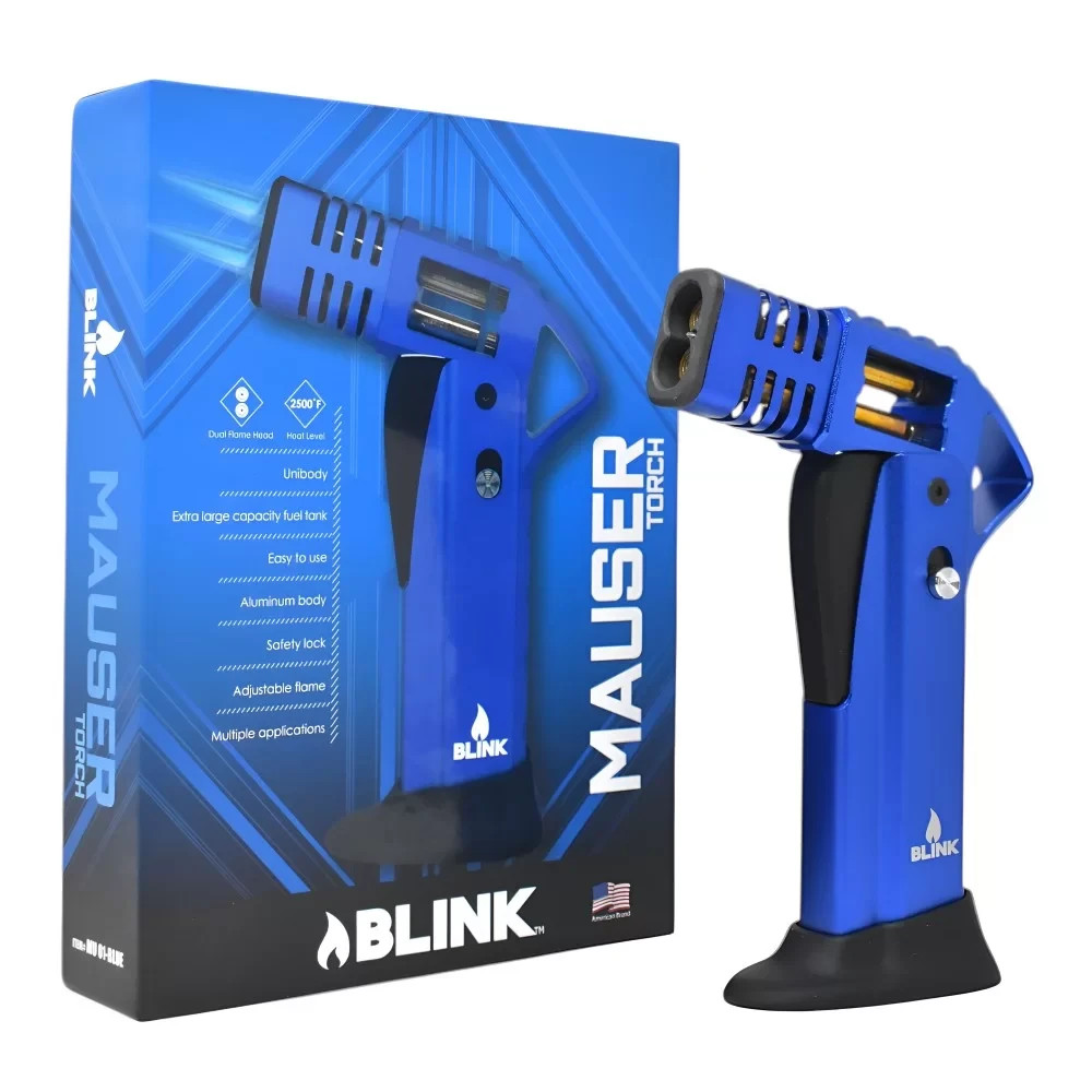 Blink Mauser Adjustable Jet Flame Torch Lighter – Refillable Butane – Assorted