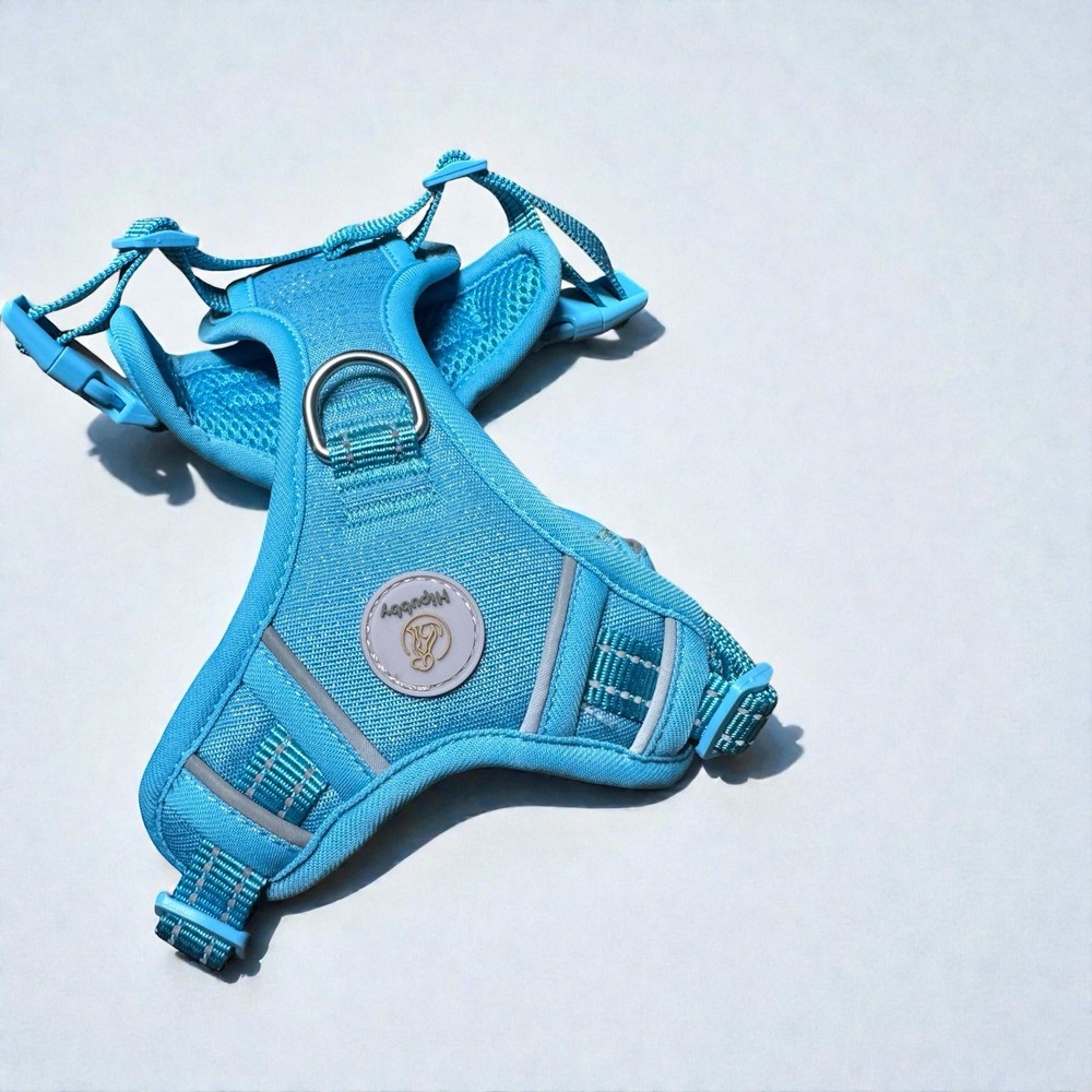 Hipubby XS Dog Harness Light Blue No Pull Soft Vest Reflective Adjustable