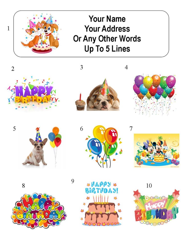 30 Happy Birthday Personalized Address Labels