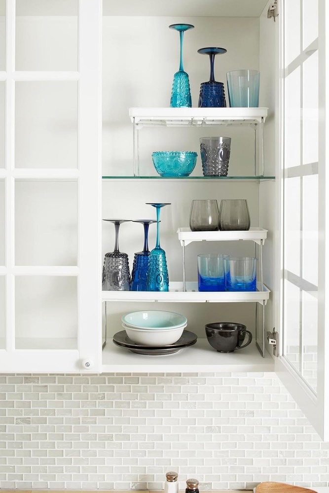 Madesmart Small Stackable Storage Shelf for Cabinets or Counters,