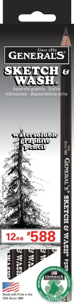 General Pencil 588GP Sketch & Wash Pencils ?/Pkg-