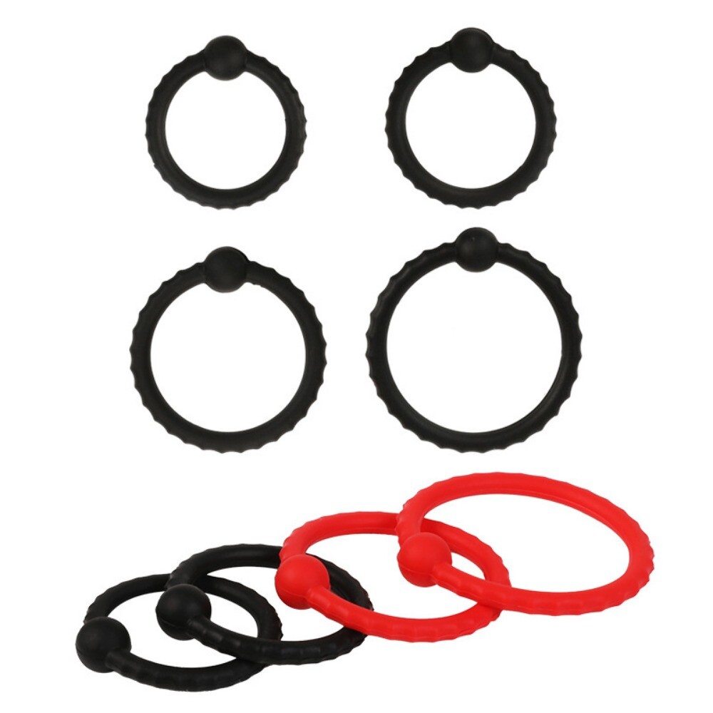 Penis Extender Enlarger Sleeve Ring Reusable Delay Ejaculation for Male 4 Ring