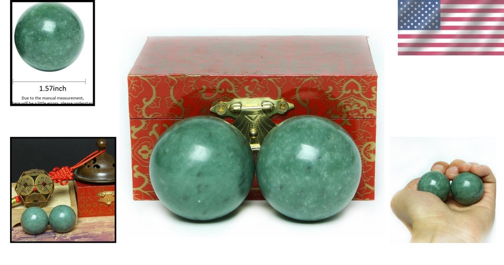 Traditional Chinese 1.57" Marble Baoding Balls - Elegant Stress Reliever