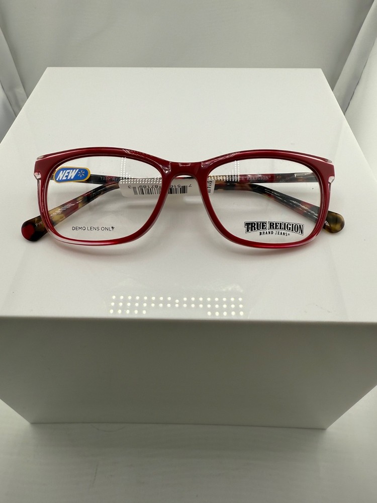 True Religion T037 Red Eyeglass Frames 53-17-140 NWT