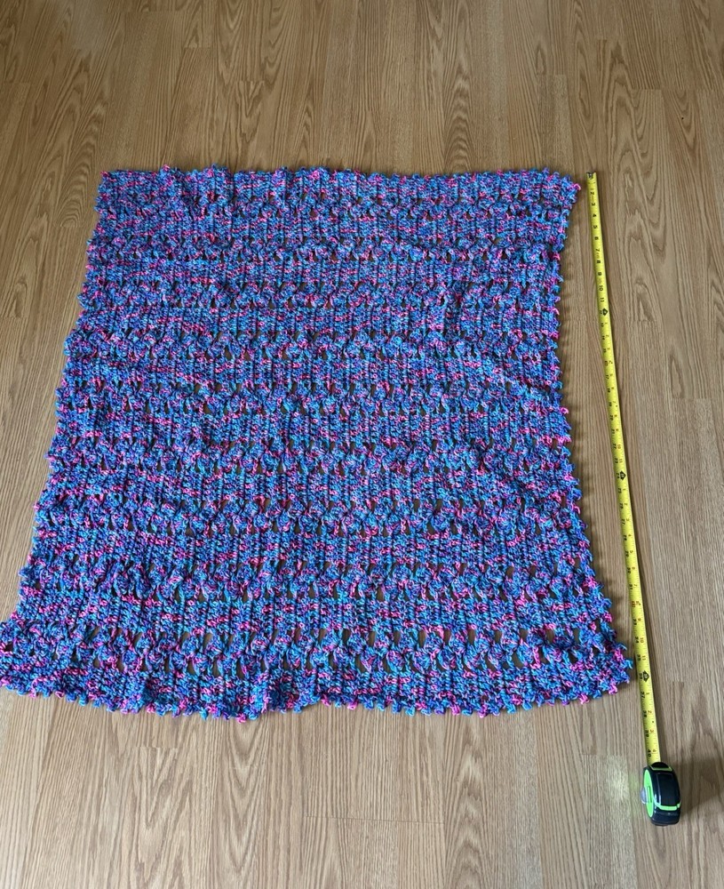 Handmade Crocheted Blanket Multicolored 37x37 ￼