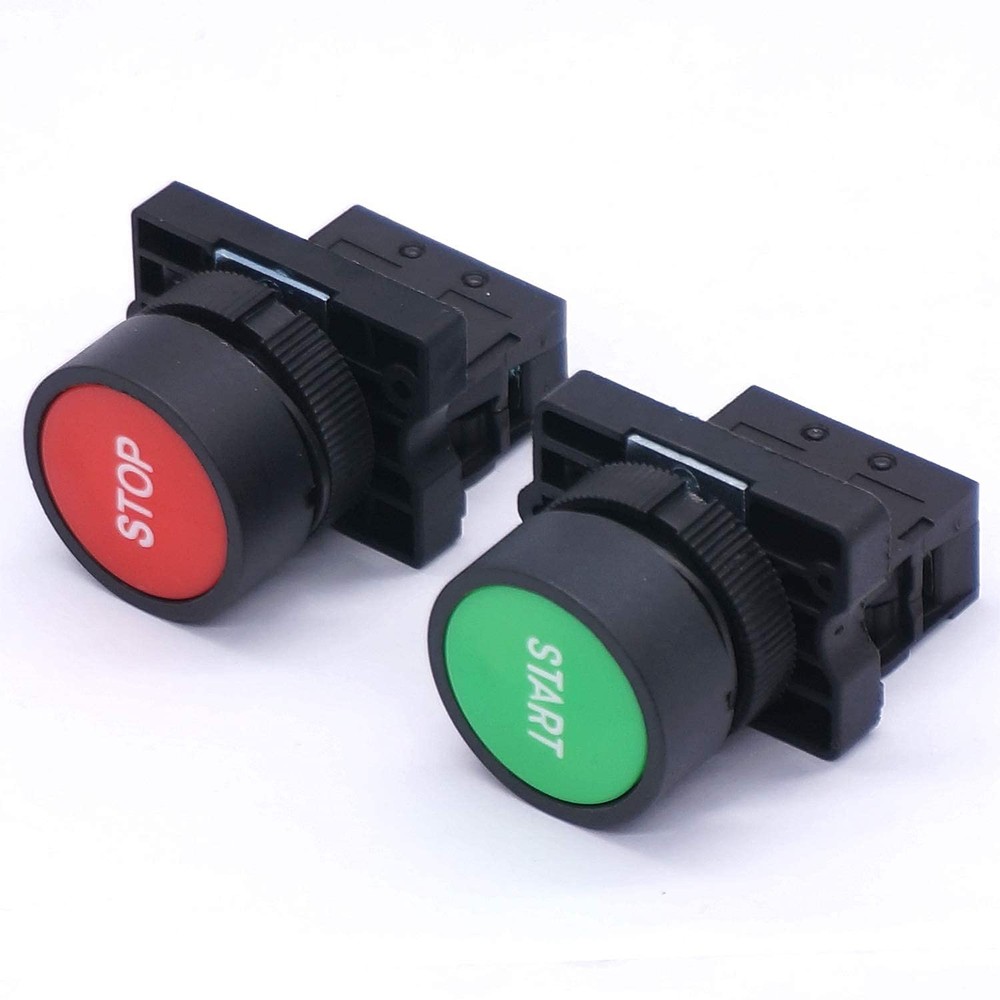 Taiss Momentary Push Button Switch Start/Stop Red Start/Stop, Green,