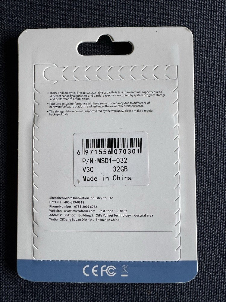 Microfrom Memory 32 GB Card With Adapter