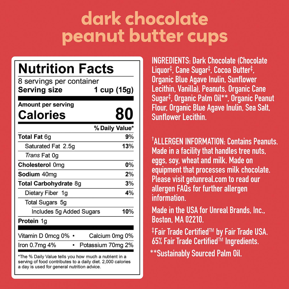 Dark Chocolate Peanut Butter Cups, 4.2 Oz